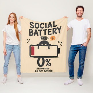 Grappige sociale batterij 0 procent oplaadbare She Fleece Deken