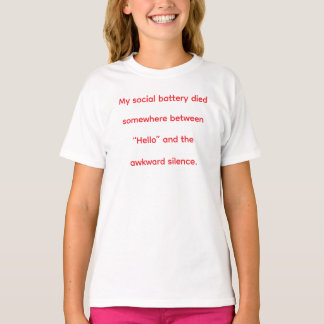 Grappige Sociale Batterij Dood Introvert Tee T-shirt