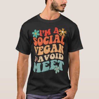 Grappige sociale introvert groovy antisociaal gees t-shirt