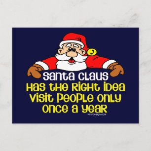 Grappige sociale kerstman feestdagenkaart