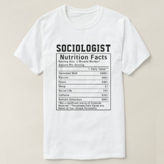 Grappige socioloog voedingsfeiten sociale wetensch t-shirt