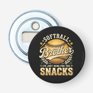 Grappige Softbal Broer Snacks Sport Button Flesopener