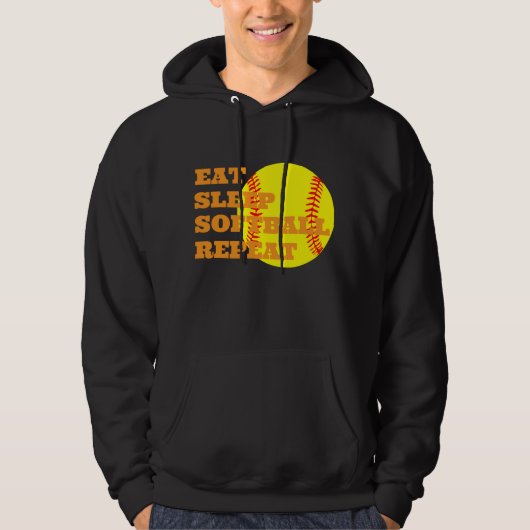 Grappige Softball Hoodie - Custom Baseball Design (Voorkant)