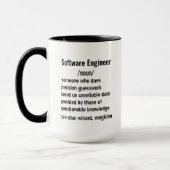Grappige Software Engineer Definition cadeau manne Mok (Links)