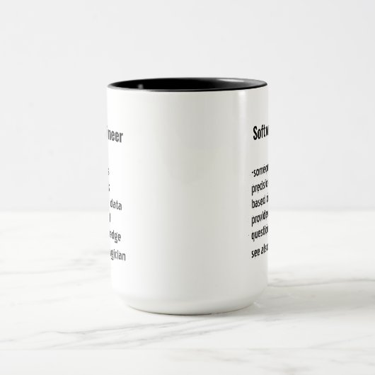 Grappige Software Engineer Definition cadeau manne Mok (Midden)