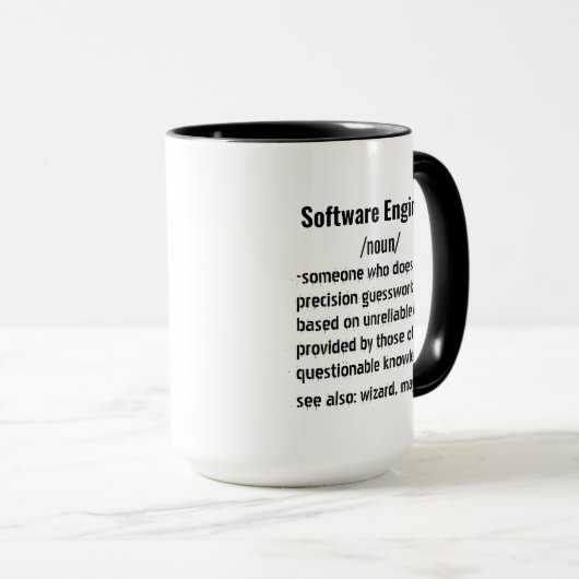 Grappige Software Engineer Definition cadeau manne Mok (Voorkant rechts)