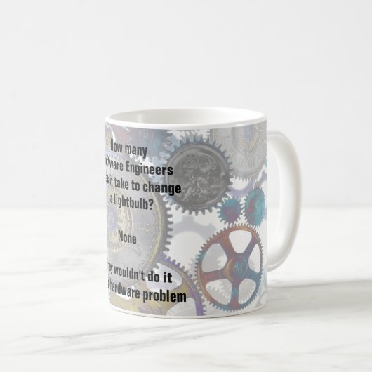 Grappige Software ENGINEER Joke Verander een gloei Koffiemok (Voorkant rechts)