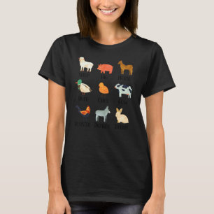 Grappige Soorten Boerderijdieren Schaap Koe Varken T-shirt