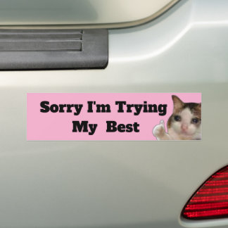 Grappige "Sorry I'm Trying My Best" bumpersticker