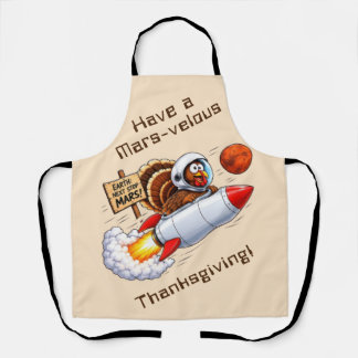 Grappige Space Kalkoen Thanksgiving Schort