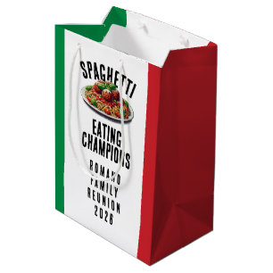 Grappige Spaghetti Eet Kampioenen Familie Reünie Medium Cadeauzakje