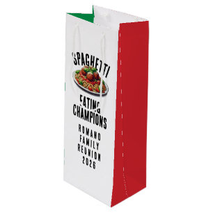 Grappige Spaghetti Eet Kampioenen Familie Reünie Wijn Cadeautas