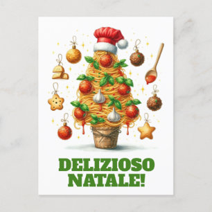 Grappige spaghetti kerstboom Delizioso Natale! Briefkaart