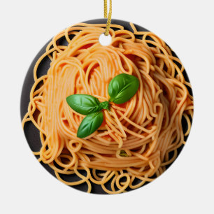 Grappige Spaghetti Pun Kerstmis Keramisch Ornament