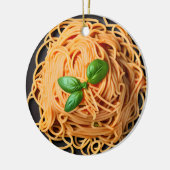 Grappige Spaghetti Pun Kerstmis Keramisch Ornament (Links)