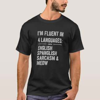 Grappige Spanglish kattenliefhebber eigenaar die v T-shirt