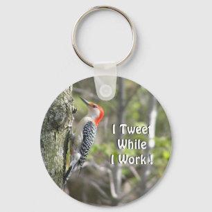 Grappige specht originele werkende tweeter sleutelhanger