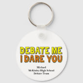 Grappige Speech en Debat Team Custom School Sleutelhanger (Achterkant)