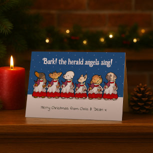 Grappige Speelgoed Hond Kerst Chor Dachshund Carto Feestdagen Kaart