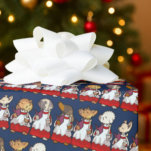 Grappige Speelgoed Hond Koor Kerstliedjes Zangers Cadeaupapier