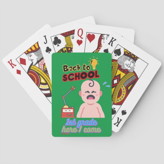 grappige speelkaarten "BACK TO SCHOOL" (Achterkant)