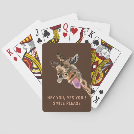 Grappige speelkaarten Happy Giraffe - aangepaste t (Achterkant)