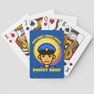 grappige speelkaarten "STEUN UW LOKALE DONUT..."