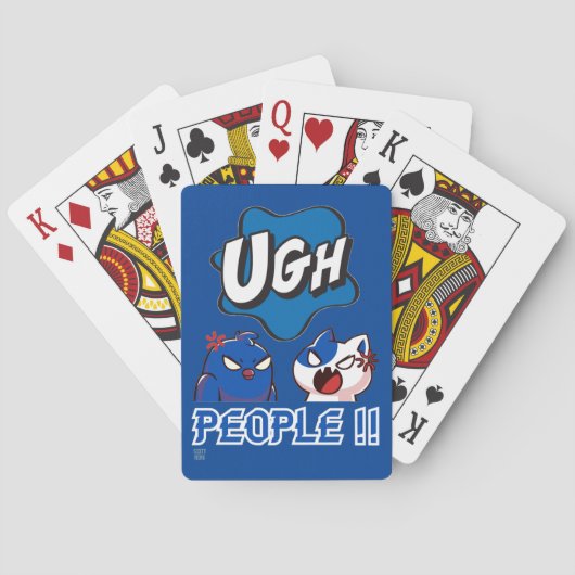 grappige speelkaarten "UGH PEOPLE !!" (Achterkant)
