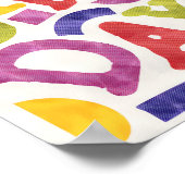 Grappige, speelse en kleurrijke kinderen verjaarda poster (Hoek)