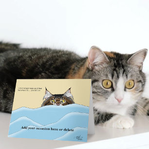 Grappige speelse gele tabby kat ochtend humor kaart