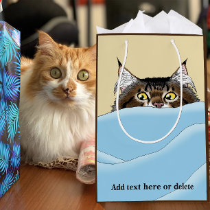 Grappige speelse gele tabby kat ochtend humor medium cadeauzakje
