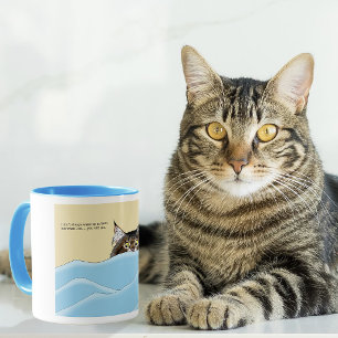 Grappige speelse gele tabby kat ochtend humor mok