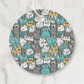 Grappige speelse katten bedankjes labels (Achterkant)