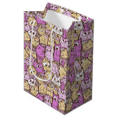 Grappige speelse katten medium cadeauzakje (Voorkant Gekanteld)