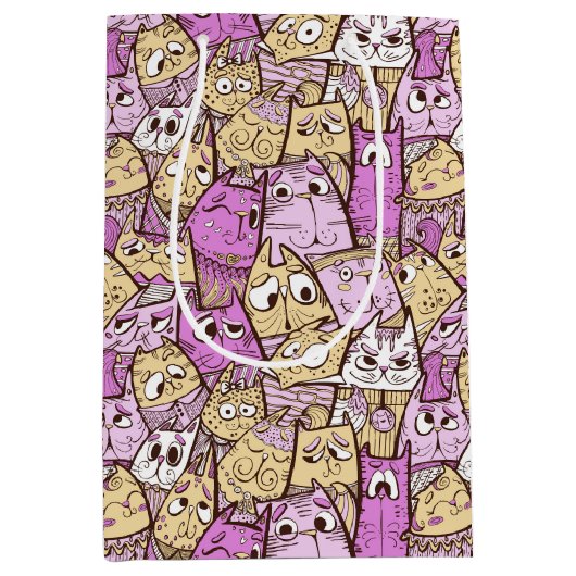 Grappige speelse katten medium cadeauzakje (Voorkant)