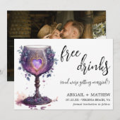 Grappige Speelse Romantische Beker Foto Bruiloft Save The Date (Voorkant / Achterkant)