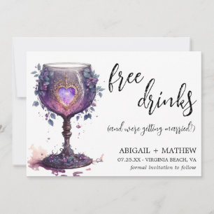 Grappige Speelse Romantische Kelk Foto Bruiloft Save The Date