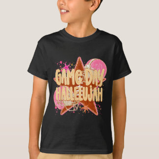 Grappige spel dag halleluja roze meisjesachtig voe t-shirt