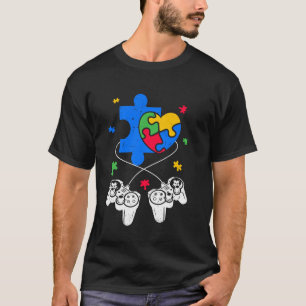 Grappige spelcontrollers puzzelstukken Autisme bew T-shirt