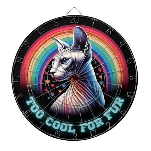 Grappige Sphynx Cat Dartboard Spelletjes Dartbord (Voorkant)