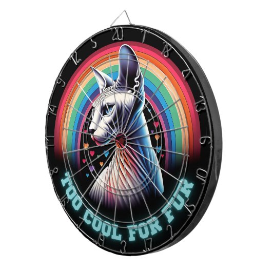 Grappige Sphynx Cat Dartboard Spelletjes Dartbord (Voorkant Rechts)