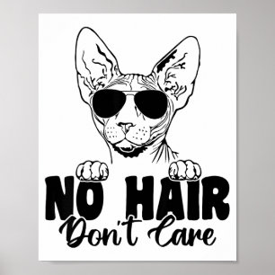 Grappige Sphynx Kat Geen Haar Geen Zorgen Kaal Haa Poster