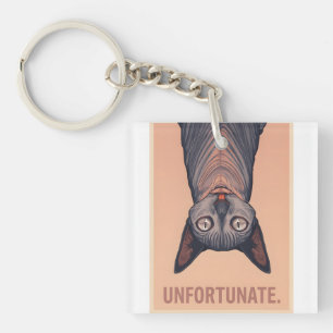 Grappige Sphynx Kat Ongelukkig Meme Kunst - Sarcas Sleutelhanger