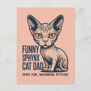 Grappige Sphynx Kat Vader Illustratie Briefkaart