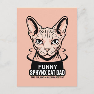 Grappige Sphynx Kat Vader Vector Kunst Briefkaart