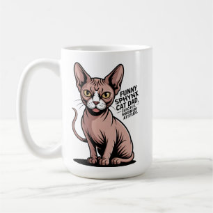 Grappige Sphynx Kat Vader Vector Kunst Koffiemok