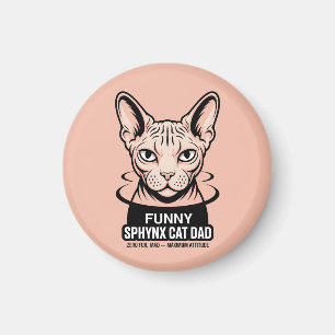 Grappige Sphynx Kat Vader Vector Kunst Magneet