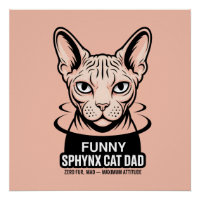 Grappige Sphynx Kat Vader Vector Kunst