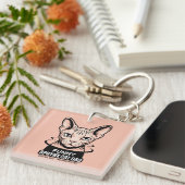 Grappige Sphynx Kat Vader Vector Kunst Sleutelhanger (Voorkant Rechts)