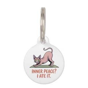 Grappige Sphynx Kat Yoga Cartoon Kunst Huisdierpenning